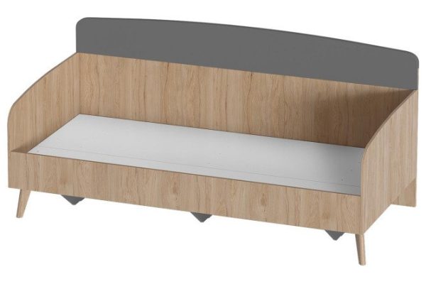 Bed SCANDICA Horten 90x200 cm color natural light oak, graphite