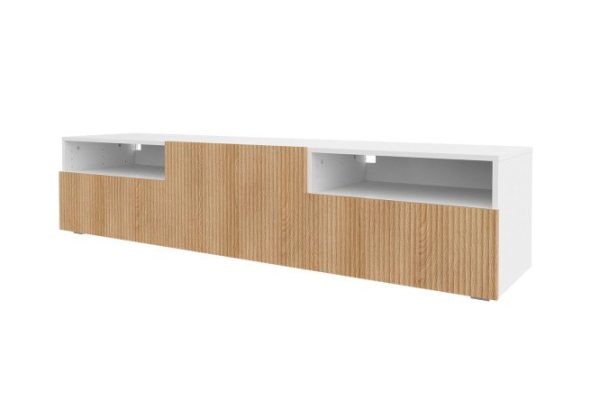 pvfthhui03a22ik0w1vxzojx54wtgfpm.jpg Cabinet Oscar Amelie 180x40 with door, 2 drawers and 2 shelves, white / wave Canadian oak