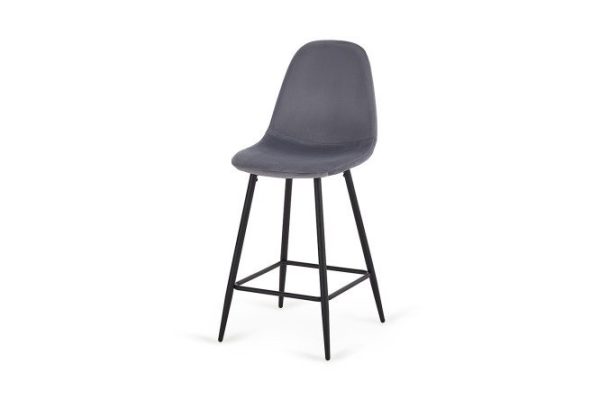 Bar stool Jin 44x101x49 cm, upholstery color gray, legs black