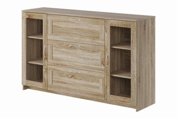 Sirius cabinet 2 doors with glass and 3 drawers