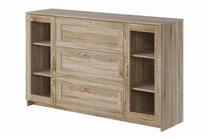 Sirius cabinet 2 doors with glass and 3 drawers