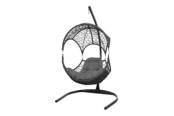 Hanging chair Walnut 113x180x110 cm, base and frame color white, finishing white