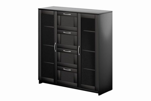 pxqwc1nt6sztzqga6hgck3xx963ulzbr.jpg Cabinet Sirius 2 doors with glass and 4 drawers
