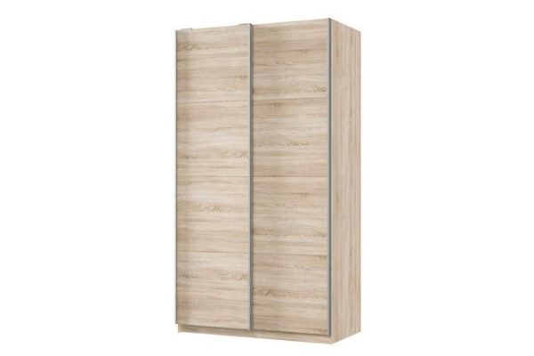 Sliding wardrobe 2-door Praktik 120x240x60 cm, Sonoma oak, silver profile