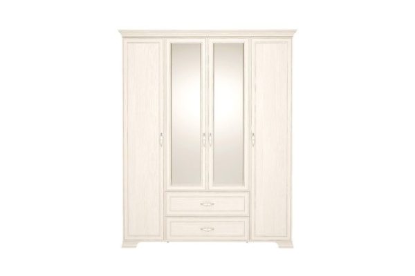 Wardrobe 4-door Venice with drawers and mirrors
