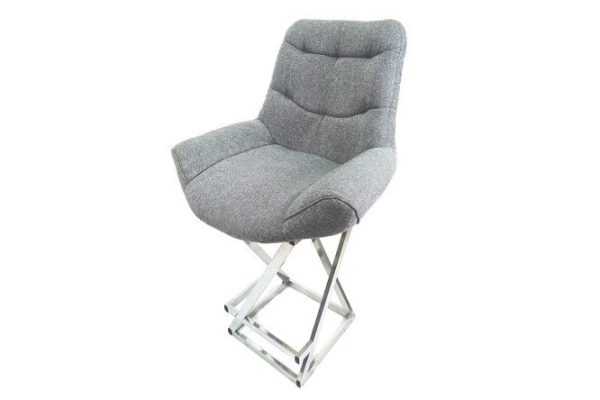 Semi-bar stool Loft Grand 63x107x50 cm, upholstery color gray, legs chrome
