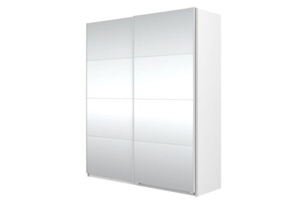 Sliding wardrobe Oscar 200x236x58 cm, white, front - mirror