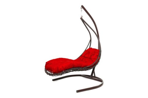 Reclining hanging chair 117x190x175 cm, base and frame color white, finishing white