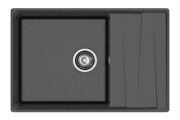 Inset sink with drainer GRANFEST Level GF-LV-760L 76x50x20 cm