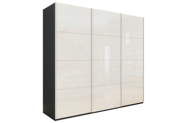 3-door wardrobe Comet 240x220x66 cm, diamond gray, white