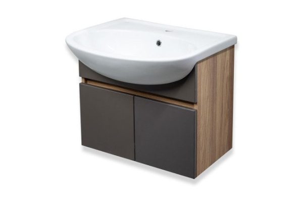 Hanging cabinet RUNO Lada 49.3 cm, frame color beige, facade graphite