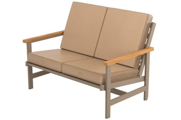 Double sofa Scandi with armrests 120x82.3x71.4 cm, frame color cappuccino, soft elements warm beige