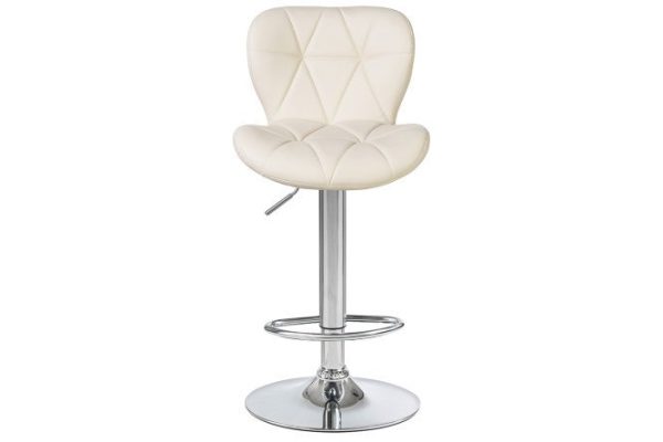 Bar stool DOBRIN Barny 46x89x54 cm, upholstery color cream, legs chrome