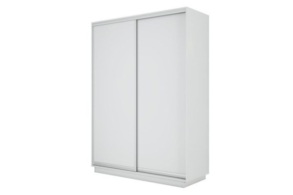 Sliding wardrobe 2-door Slide-2 140x220x45 cm, White snow/silver
