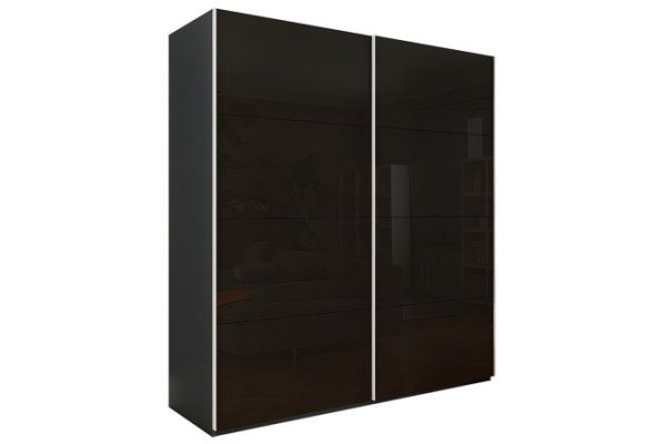 2-door wardrobe Comet 200x240x66 cm, diamond gray, black
