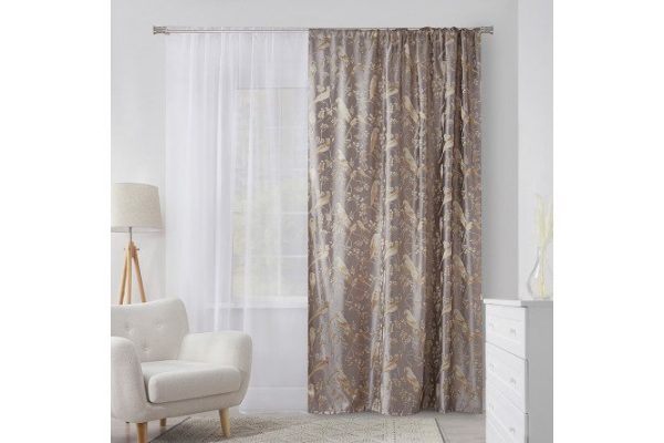 Ribbon curtain ESTUDI BLANCO Nori 180x280 cm, 1 piece, gray, gold, white