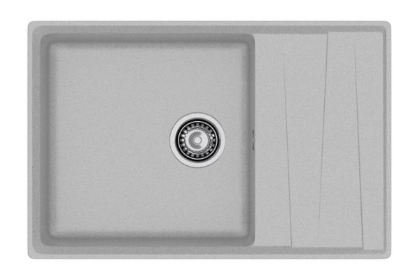 Inset sink with drainer GRANFEST Level GF-LV-760L 76x50x20 cm