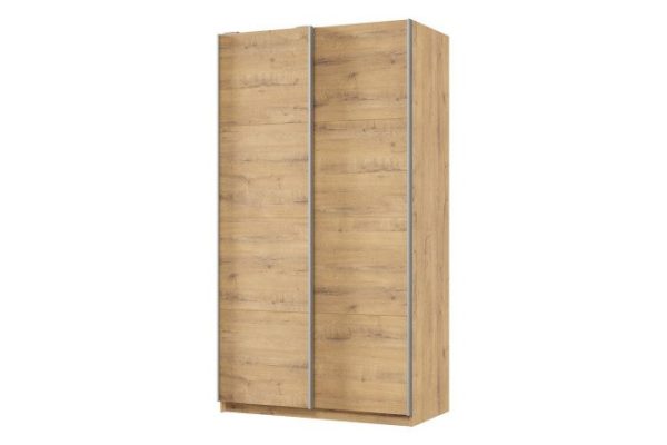 Sliding wardrobe 2-door Praktik 120x240x60 cm, bunratti, silver profile