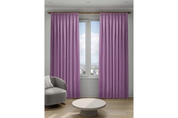 Ribbon curtain Decofest Canvas Sophie 200x280 cm, 1 piece, color dusty rose