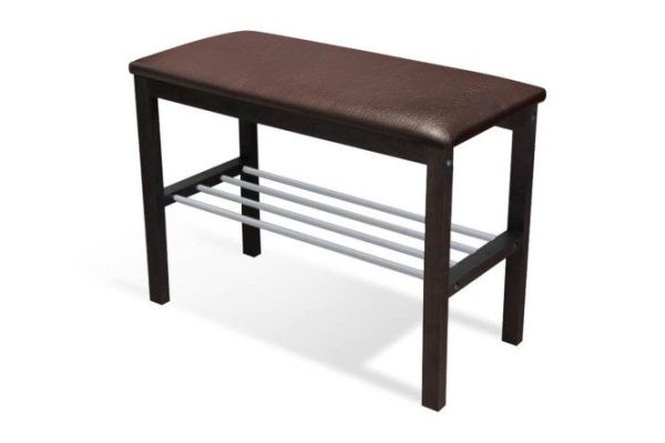 Bench Albero upholstery color brown, legs wenge