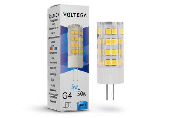 LED lamp VOLTEGA Simple Capsule VG9-K3G4cold5W 7184 5W, G4, Neutral light