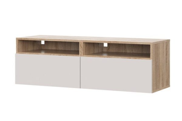 Cabinet Oscar Moon 120x40 with 2 drawers and 2 shelves, Sonoma oak / Santiago soft