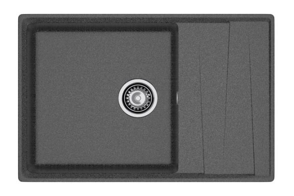 Inset sink with drainer GRANFEST Level GF-LV-760L 76x50x20 cm