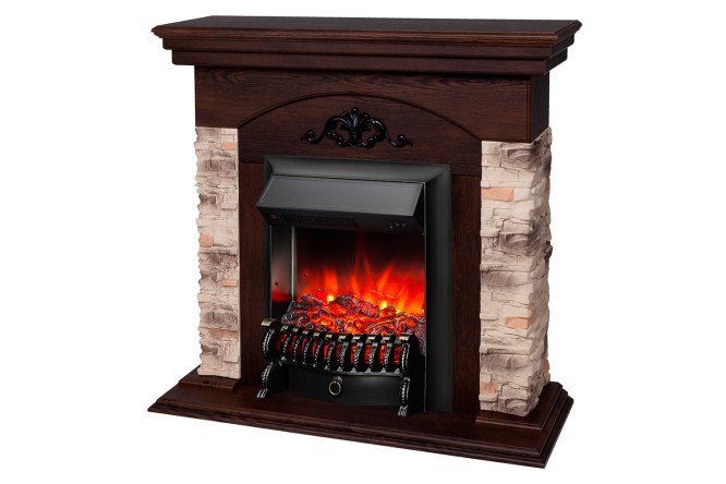 Fireplace set RealFlame Rockwood STD NT-F316 + Fobos LUX BL, floor-standing