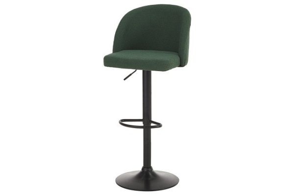 Bar stool Rondo 50x91x51 cm, green upholstery, black legs