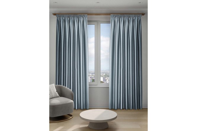 Ribbon curtain Decofest Trinity 200x280 cm, 1 piece, gray