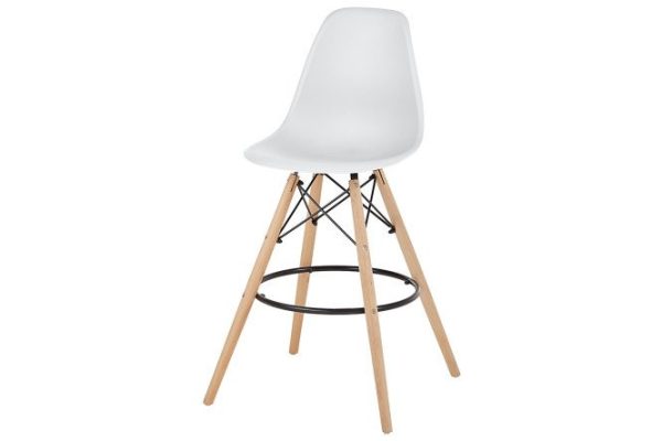 Semi-bar stool Aspen 55x105x55 cm, seat color white, legs natural, black