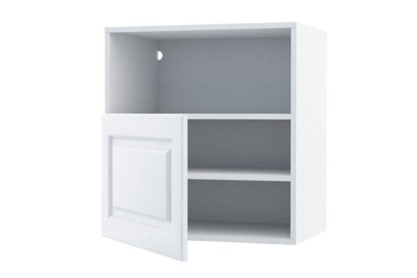 Cabinet with shelves and door Oscar Bella 60x64, white / white wood
