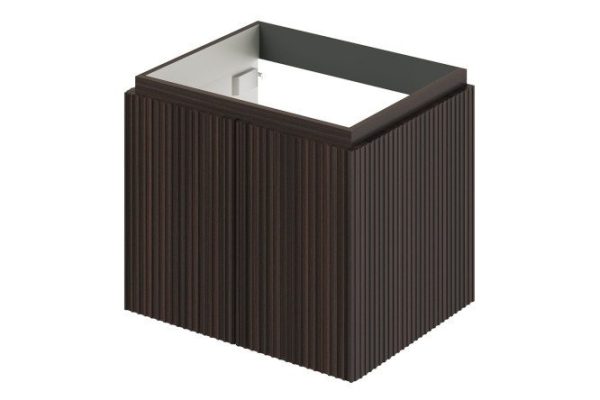 Wall-mounted sink cabinet Band 60 cm, frame color African eucalyptus, front color African eucalyptus