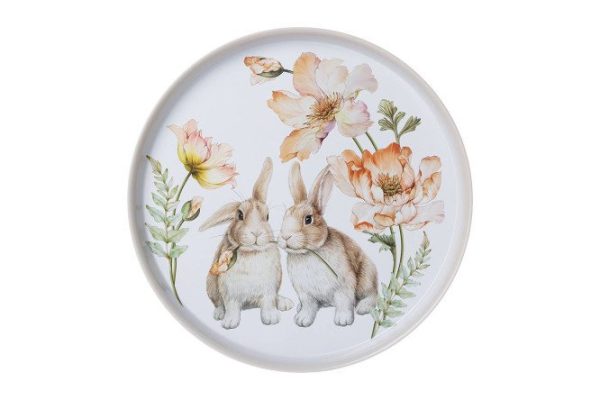 Serving tray Sense Rabbits 33x2.1x33 cm, Steel