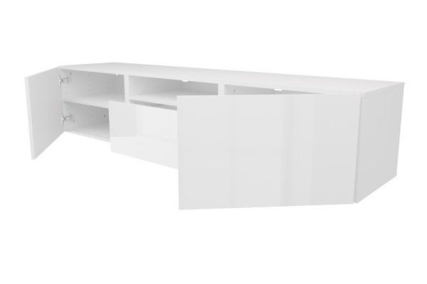 r7ptfkgfegbd1xrfoex5yk0z6gloqynl.jpg Cabinet with 2 doors, drawer and shelf Oscar Amika 180x38 with push to open, white / white gloss