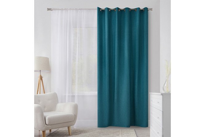 Curtain with eyelets ESTUDI BLANCO Liam 200x280 cm, 1 piece, turquoise color