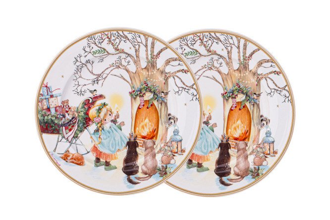 Set of snack plates Christmas Angel Porcelain, 2 pcs.