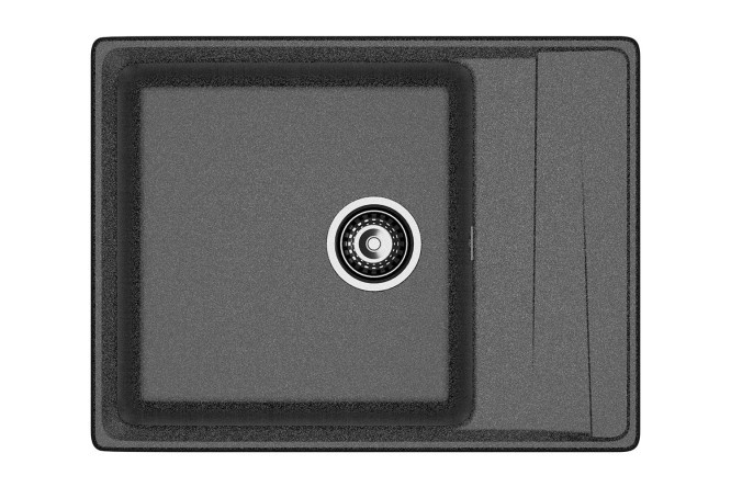 Inset sink with drainer GRANFEST Level GF-LV-660L 66x50x20 cm