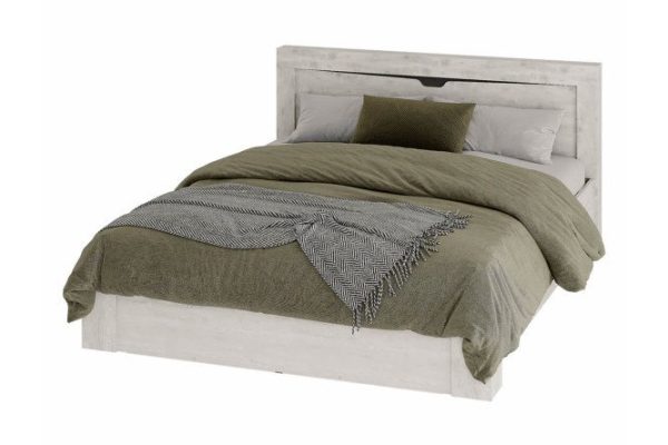 Bed frame Leonardo color concrete pine light, graphite