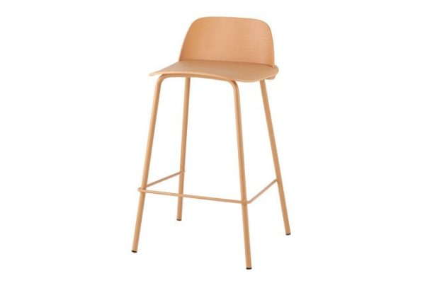 Half-bar chair Mist 47x80x47 cm, seat color yellow, legs yellow