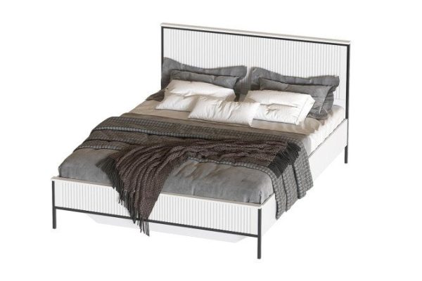 Bed without lifting mechanism Nora color white Alaska, blange