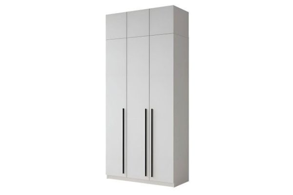 Wardrobe Sofia 3-door, with mezzanine, white