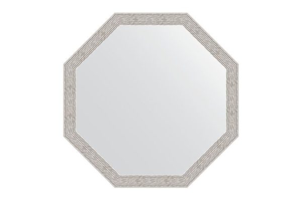 Wall mirror in a baguette frame EVOFORM Octagon BY 3960, wave aluminum 63x63 cm