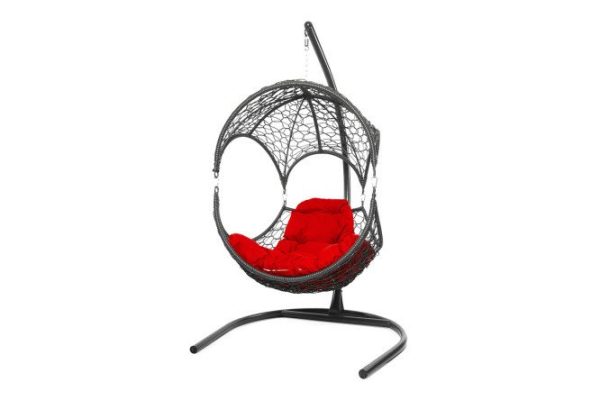 Hanging chair Walnut 113x180x110 cm, base and frame color white, finishing white