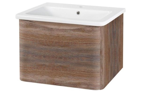 Hanging cabinet RUNO Tuscany 00-00001414 57.4 cm, frame color dark wood, facade dark wood