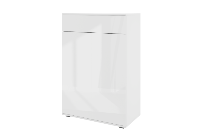 Cabinet Oscar Amika 75x112.4x41.6 cm, white, white gloss