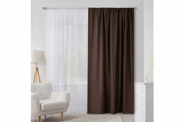 Ribbon curtain MICASA Landry 200x280 cm, 1 piece, brown