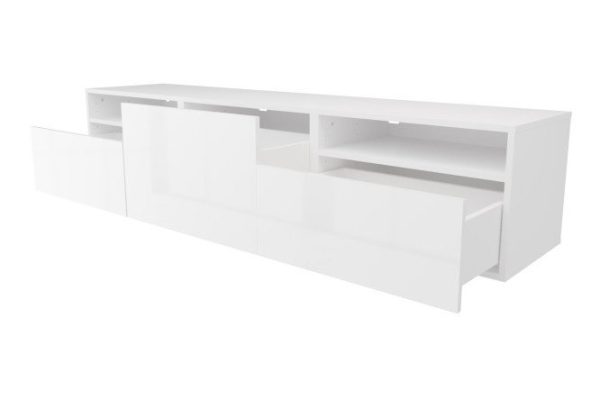 rqpp6snj7p5ule5e1tujhzclb1fk5rrx.jpg Cabinet with 3 drawers and 2 shelves Oscar Amika 180x38 with push to open, white / white gloss