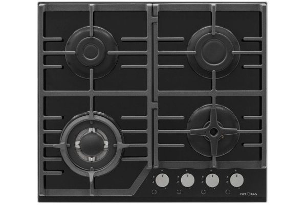 Gas hob KRONAsteel Corniola 60 BL KRGH02, black 59 cm