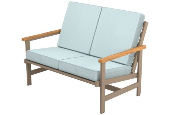 Double sofa Scandi with armrests 120x82.3x71.4 cm, frame color cappuccino, soft elements light gray
